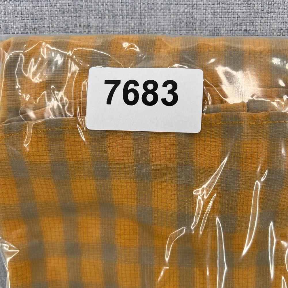 The North Face Gingham Button‎ Up Camp Shirt Men M Yellow Gray Outdoor Hiking